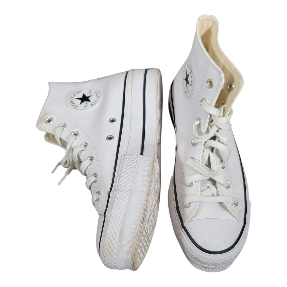 Converse All Star Chuck Taylor Platform High Top Leather Sneakers Women's 7.5 US - Picture 5 of 14